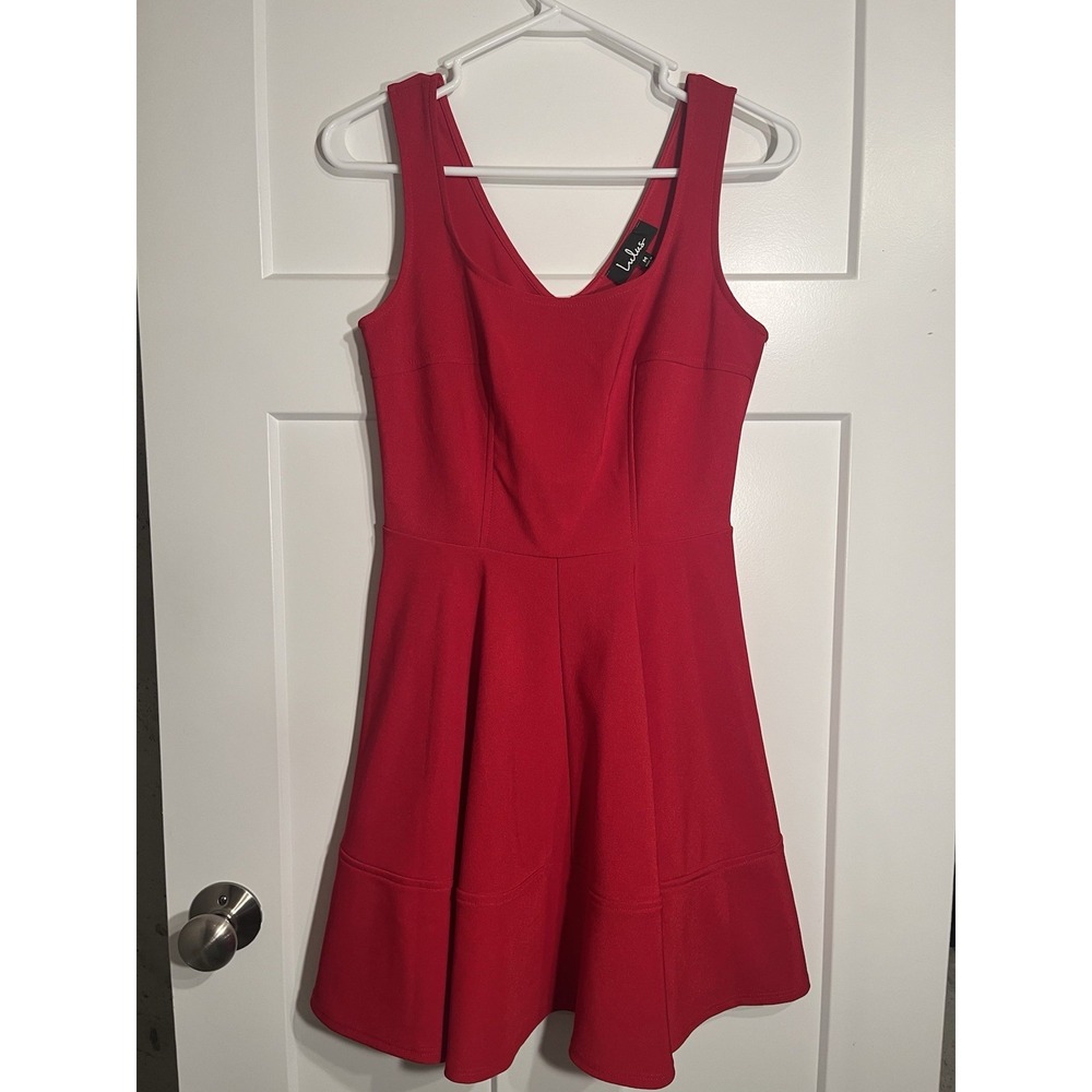 Lulus Sway This Way Red Sleeveless Skater Dress Size Medium